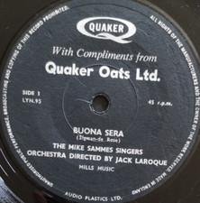 MIKE SAMMES Singers/JACK LAROQUE Orchestra – UK 1961 7": Buona Sera+1. LYN.95&96