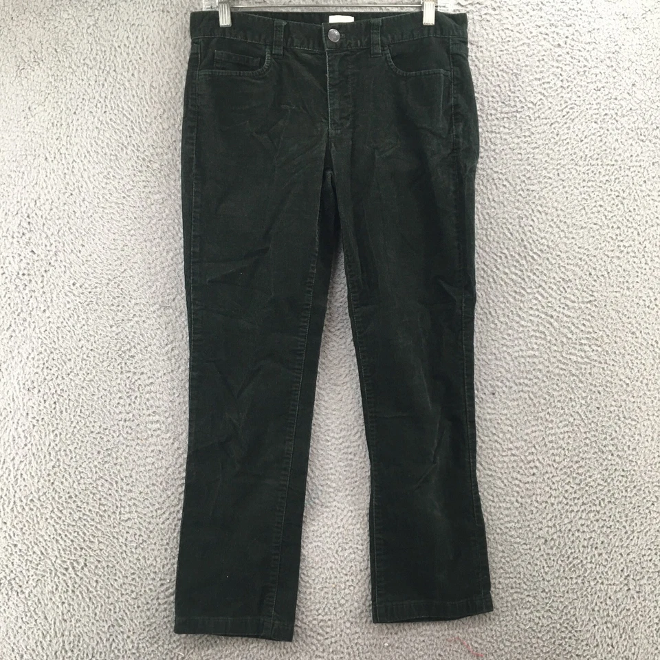 Pantalones de pierna cónica J.Crew para mujer 28S (real 31X26) verde pana cremallera elástica Foto 1 de 4
