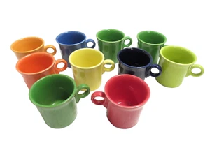 Fiestaware Ware Set of 10 Rainbow O Ring Handle Coffee Cup Mugs USA Made - Picture 1 of 7