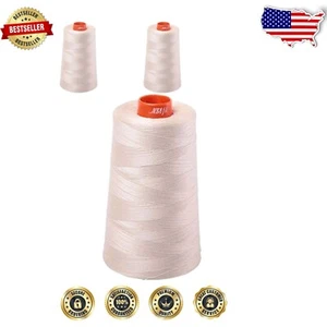 Light Beige Cotton Thread Cone - 6,452 Yards for Masterful Quilting & More - Picture 1 of 4