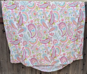 Pottery Barn Duvet Cover PB Teen "Swirly Paisley" Twin  Flowers Pink/Teal/Orange - Picture 1 of 7