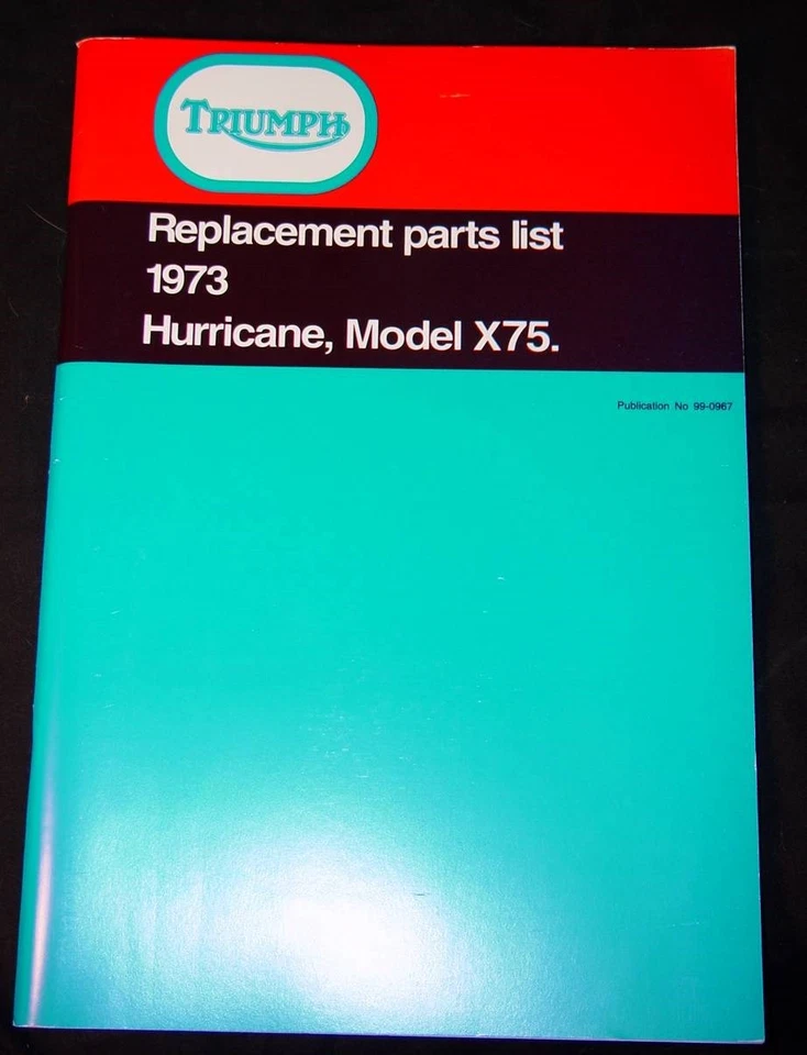 Triumph Trident 750 X75 Hurricane 1973, fabricante de equipos originales, manual de piezas, F/SH Foto 1 de 1
