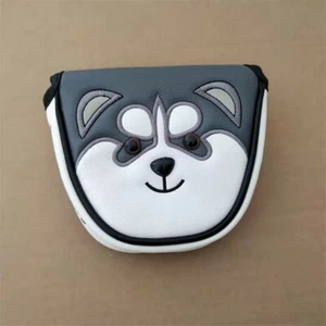 Golf Mallet Cover Magnet Closure Cute Husky Heel Shaft Putter Headcover - Picture 1 of 3