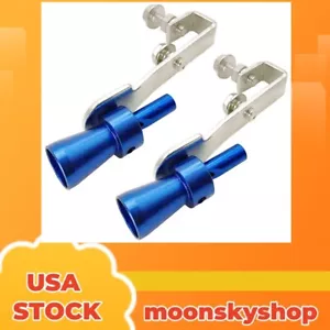 2PCS Exhaust Pipe Whistle S Blue Car Oversized Roar Maker Amplifier Aluminum - Foto 1 di 9