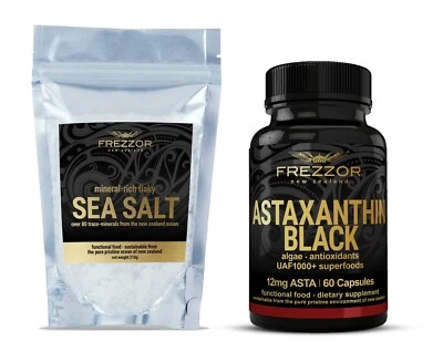 FREZZOR Natural Mineral Rico, Sal Marina Escamosa + ¡Combo NEGRO ASTAXANTINA! Foto 1 de 4