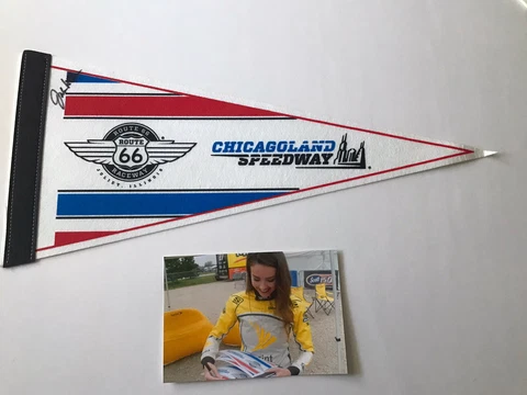 Chicagoland Mini pennant Signed By Miss Sprint Cup Julianna White PHOTO PROOF Cover