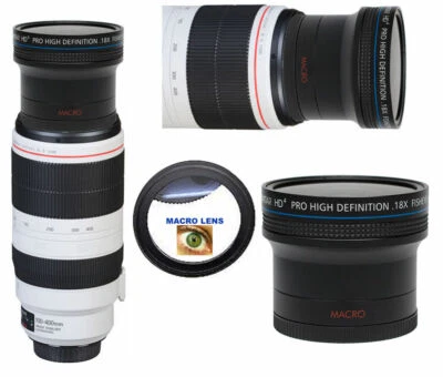 HD4 WIDE FISHEYE LENS + MACRO LENS FOR Canon EF 100-400mm f/4.5-5.6L IS II USM  - Image 1 of 4