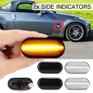 2X LED Side Repeater Indicator Light For Nissan Cube Z11 Navara Frontier Qashqai