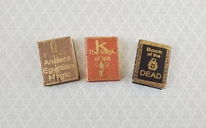 Dollhouse Miniature Books x3 Ancient Egyptian Magic 1:12 Scale (blank inside) - Picture 1 of 3