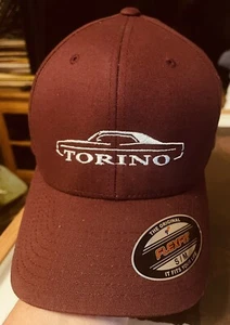 Ford Torino Logo Classic Design Flexfit Maroon/White Hat Cap S/M - Picture 1 of 7