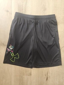 Under Armour Shorts YXL Boys Youth X-large Black Athletic Neon Basketball Loose - Picture 1 of 6