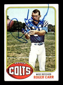 1976 Topps Football #193 Roger Carr Baltimore Colts Signed Auto 2