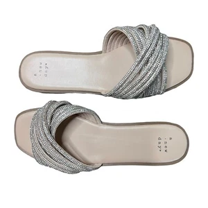A NEW DAY Felicia Strass Pantoletten Sandalen Silber - Bild 1 von 5
