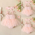 Newborn Baby Girls Tutu Romper Dress Strappy Floral Mesh Princess Outfit Clothes