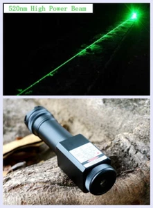 Torcia impermeabile laser verde 520T-1000 alta potenza 520nm/laser 5m/fascio focalizzabile - Foto 1 di 9