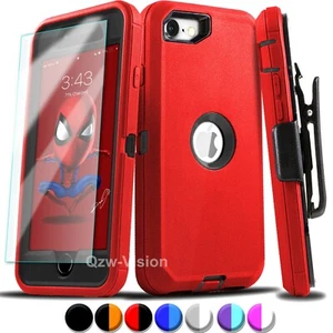 Funda protectora a prueba de golpes con clip para cinturón + protector de pantalla para iPhone 7 8 Plus SE 2/3 - Imagen 1 de 14