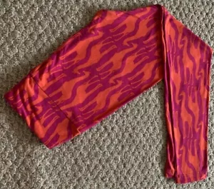 LEGGINGS LULAROE TALLA ÚNICA OS NARANJA Y ROSA JIRAFA SILUETA SOMBRA - Imagen 1 de 6