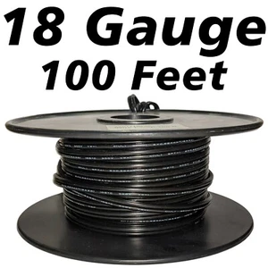 100 Feet 18 Gauge Stranded Lamp Wire, 2 Conductor, SPT-1, Black (NO PLUG) - Picture 1 of 2