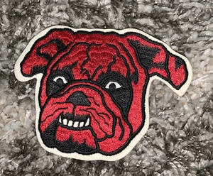 Vintage Bull Dog iron on Or Sew On Patch Red - Foto 1 di 4