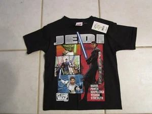 NWT ~ Boys Black STAR WARS JEDI T-shirt ~ Size Small (4) ~ 28" Chest - Picture 1 of 4