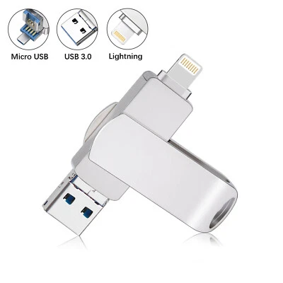 32GB Dual USB 3.0 Drive USB Thumb Drive 3 in 1 Memory Stick for iPhone/iPad/PC - Image 1 of 4