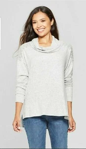 Knox Rose Women's  Long Sleeve Cowl-Neck Top Heather Gray Size M XXL NWT - Picture 1 of 2