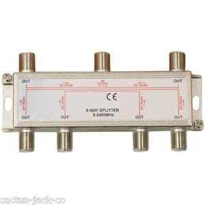 DIE CAST & SEALED 6 SIX WAY SATELLITE CABLE TV SIGNAL SPLITTER - Picture 1 of 1