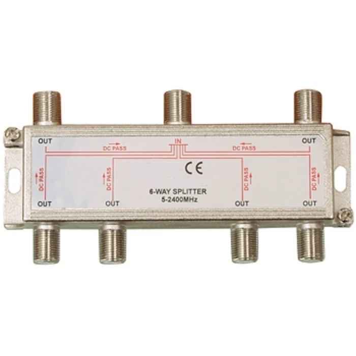 DIE CAST & SEALED 6 SIX WAY SATELLITE CABLE TV SIGNAL SPLITTER - Image 1 of 1