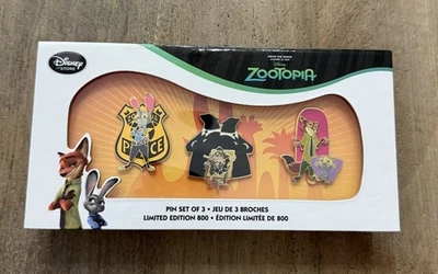 ZOOTOPIA Disney Store 3 Pin Set 2016 LE 800 - Image 1 of 4