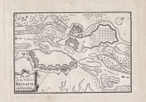 Vieux-Brisach Plupart Rhin Befestigungsplan Bade-Wurtemberg Gravure sur Cuivre - Picture 1 of 1