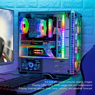 .›3.5in Computer Temp Monitor USB Mini Screen For AIDA64 PC CPU RAM Sensor Panel - Image 1 of 4