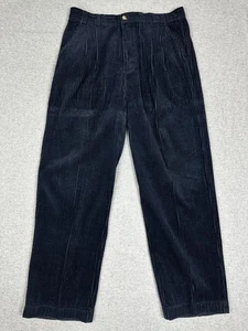 Pantalones PJ Mark Para Hombre 36 Azul Marino Pana Plisado Relajado Pierna Recta - Imagen 1 de 10