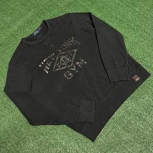 Vintage Y2K “ New York Gym “ Black Polo Ralph Lauren sweatshirt Large  - Picture 1 of 4