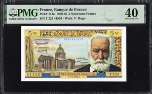 France 5 NF Nouveaux Francs P141a 1959-65 PMG40 Extremely Fine PERFECT COLOUR - Afbeelding 1 van 2