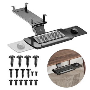 Support de Clavier Sous le Bureau Plateau de Clavier Réglable max 5g Noir - Afbeelding 1 van 14