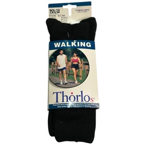 Thorlos Unisex Black-552 Walking Crew Socks WX-13 Mens 9-12.5 Women’s 10.5-13 - Picture 1 of 7
