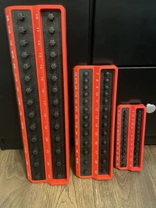 Craftsman Socket Plastic Peg Holder Trays Lot Of 3 SAE & Metric 1/2” 3/8” 1/4” - Picture 1 of 13