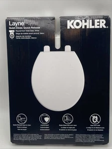 Kohler Layne WC-Sitz weiß rund einfache Installation Schnellverschluss Neu - Bild 1 von 5