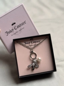 Juicy Couture Long Necklace Silver Y2K Era New Original USA Bee - Picture 1 of 11