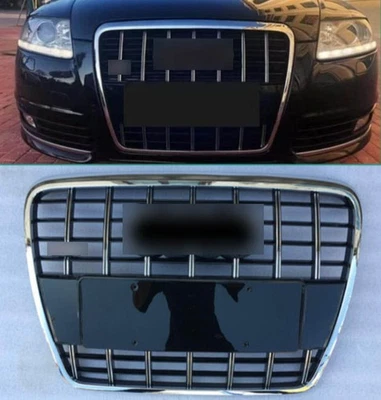 For Audi A6 S6 RS6 C6 silver Front bumper mesh Grill Grille 2005 2006-2010 2011 - Image 1 of 4