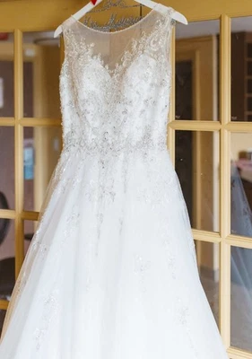 Morilee #2818 кристалл принцесса мяч платье w/соответствующий вуаль свадебное платье размер 10 - Изображение 1 из 4