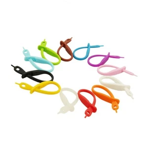  12 Pezzi Identificatore Bottiglia Acqua Vino Vetro Striscia Tag Silicone Marcatori Bevande - Foto 1 di 5