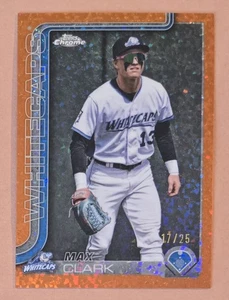 Max Clark 2025 Topps Chrome Pro Debut Orange 17/25 Mini Diamond Prospect PDC-116 - Picture 1 of 4