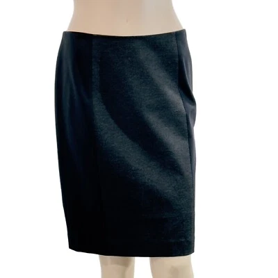 HALOGEN 女式铅笔裙黑色炭色 BlocK 人造丝弹力 6 码 — 第 1/4 张图片