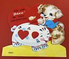 VTG Valentine- Puppy Dog With Piggy Bank- You Can ?Bank? On This Valentine