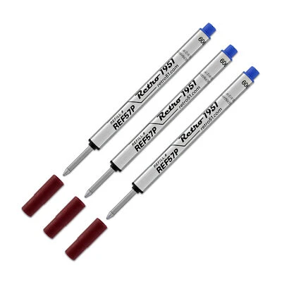 RETRO 1951 Retro 51 Retractable Blue Rollerball Refill for Tornado Pens - 3pk REF57P - NEW