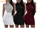 NEW  Women Sexy Elegant Sequin Body con   Sleeveless Party Club Mini Dress #S33