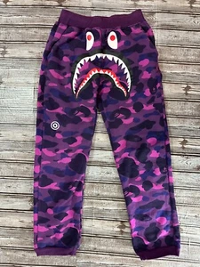 A Bathing Ape Bape Sweatpants size M Color Camo Purple NWOT - Picture 1 of 7