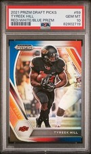 2021 Panini Prizm Draft Picks 59 TYREEK HILL Red White Blue PRIZM PSA 10 - POP 1