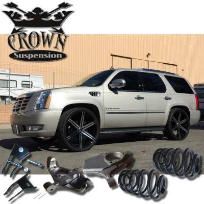Crown Suspension 2007-2014 Tahoe Yukon Lowering Kit Spindles Coils Springs  - Image 1 of 2